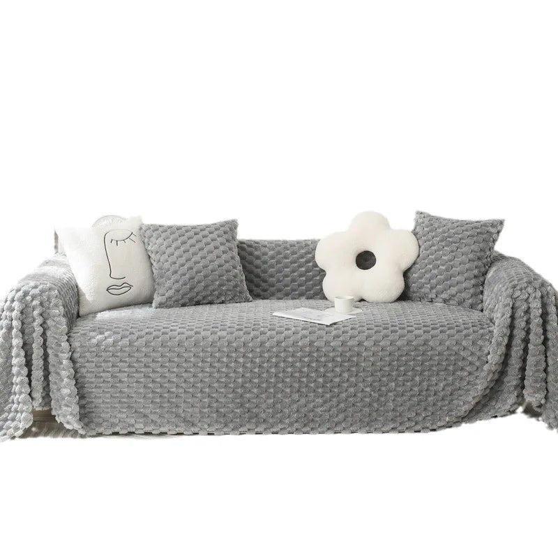 Velora Plush Chenille Sofa Cover With Anti Scratch Protection | Temsk