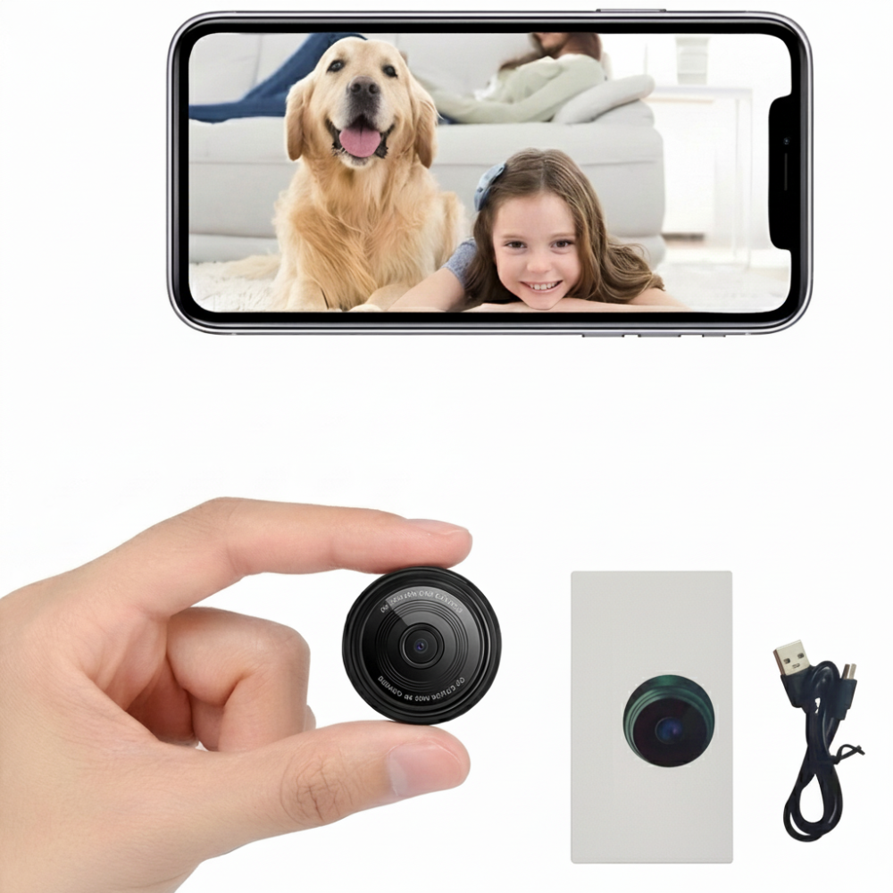 Mini telecamera di sicurezza wireless HD con supporto magnetico e WiFi | Temsk