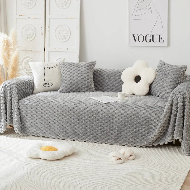 Velora Plush Chenille Sofa Cover With Anti Scratch Protection | Temsk