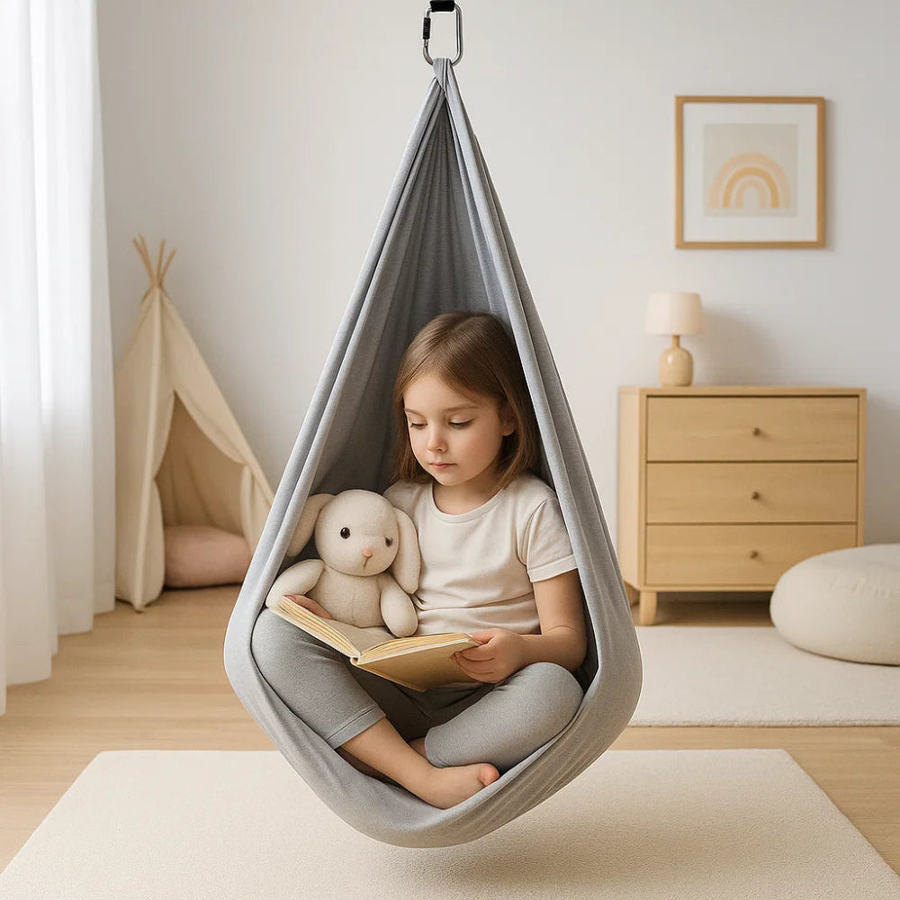 Kinder Indoor-Therapieschaukel mit Baumwoll-Hängematte für sensorische Beruhigung | Temsk