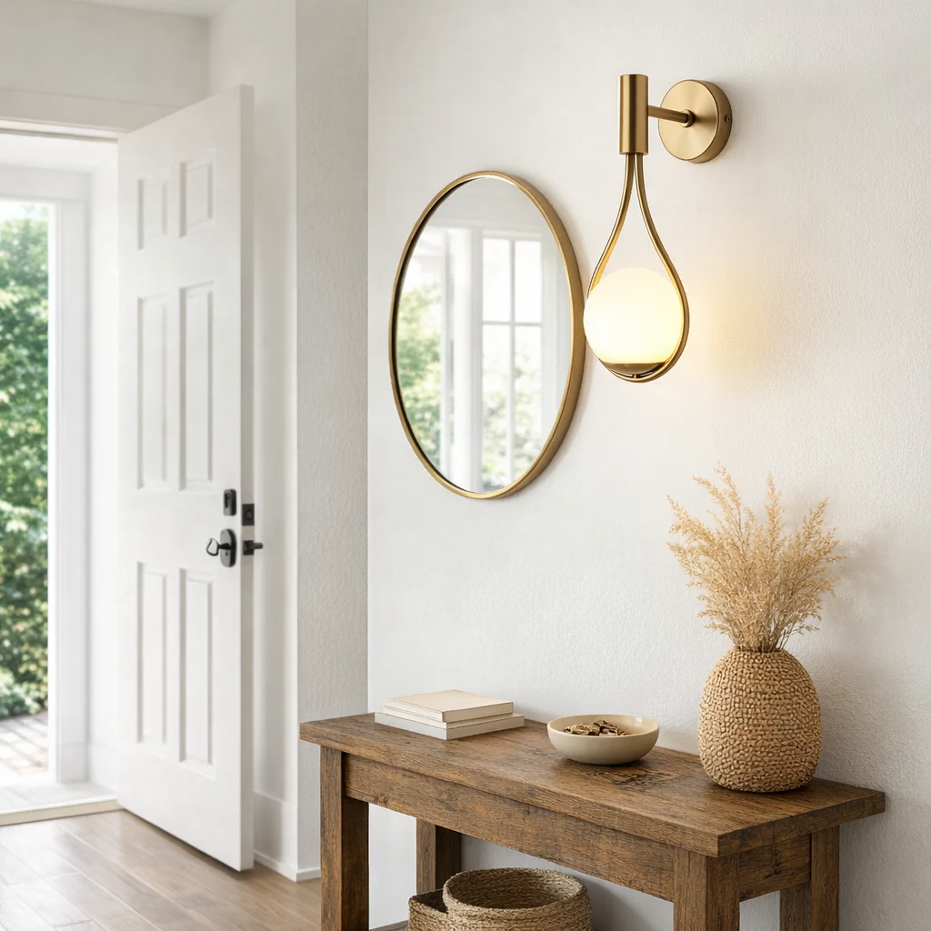 AuraNova Elegant Sculptural Metal Wall Sconce Lighting Fixture | Temsk