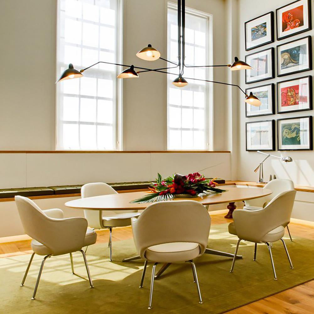 Spider Ceiling Lamp With Three Adjustable Brass Arms, Mid-Century Modern Fixture | Temsk