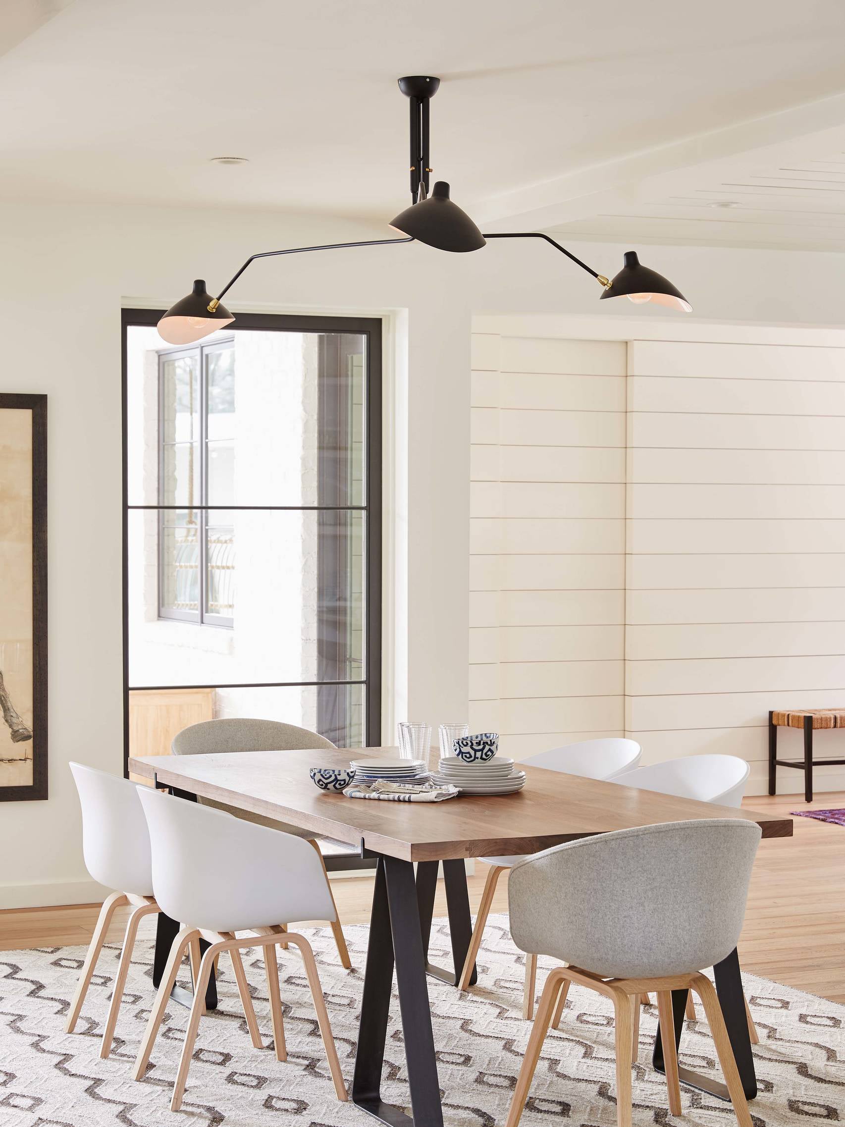 Spider Ceiling Lamp With Three Adjustable Brass Arms, Mid-Century Modern Fixture | Temsk