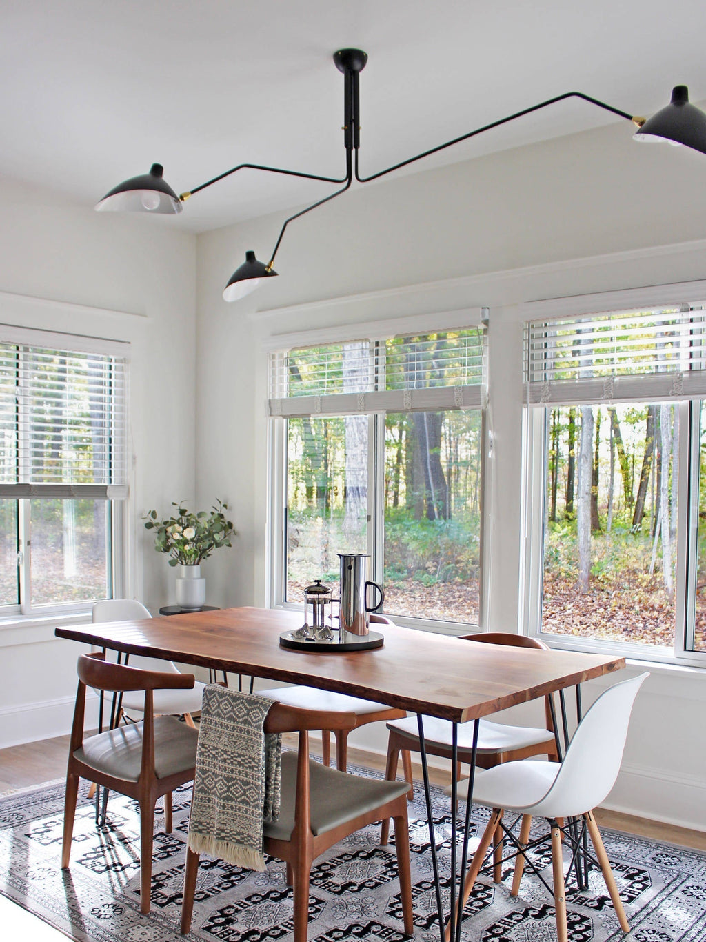 Spider Ceiling Lamp With Three Adjustable Brass Arms, Mid-Century Modern Fixture | Temsk