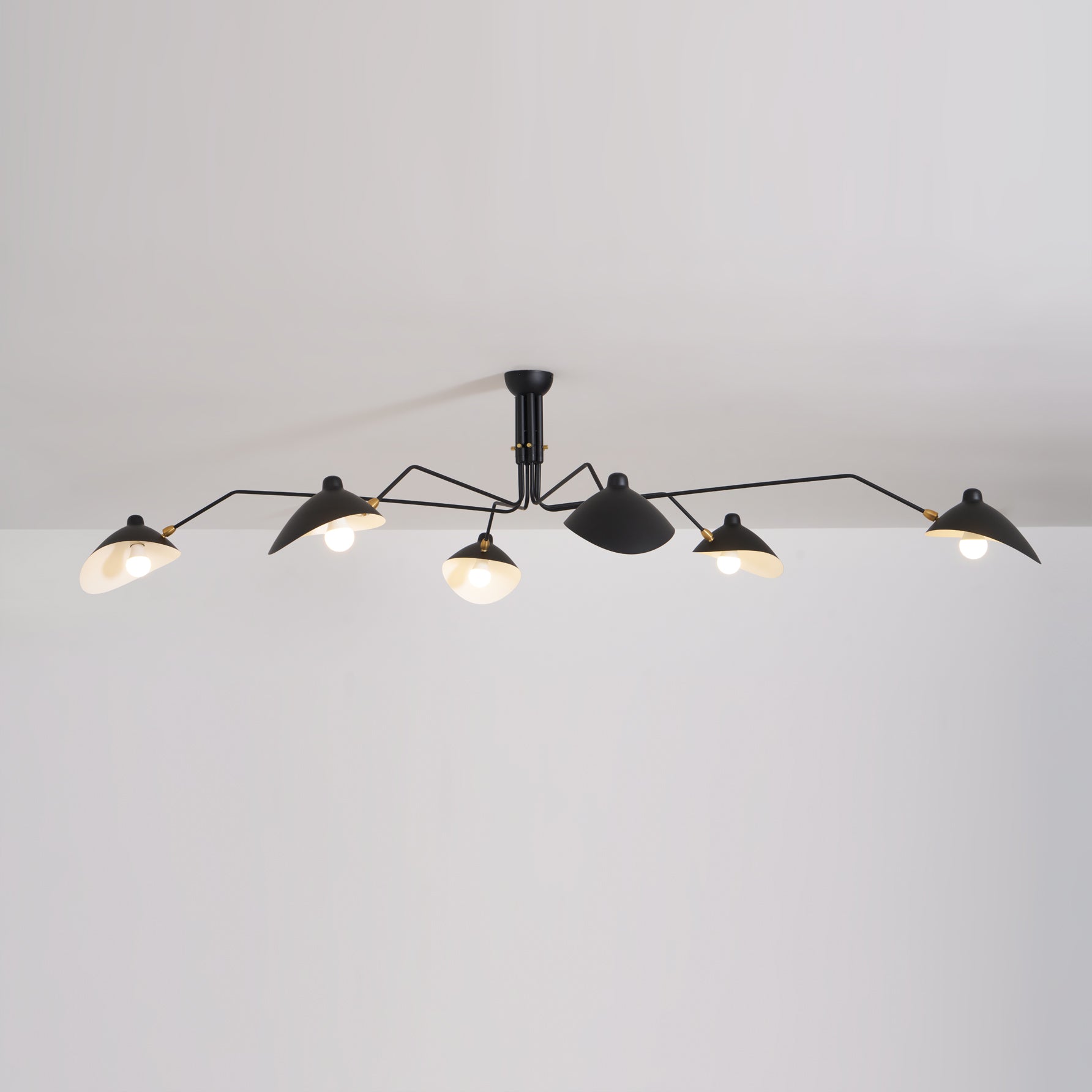Spider Ceiling Lamp With Three Adjustable Brass Arms, Mid-Century Modern Fixture | Temsk