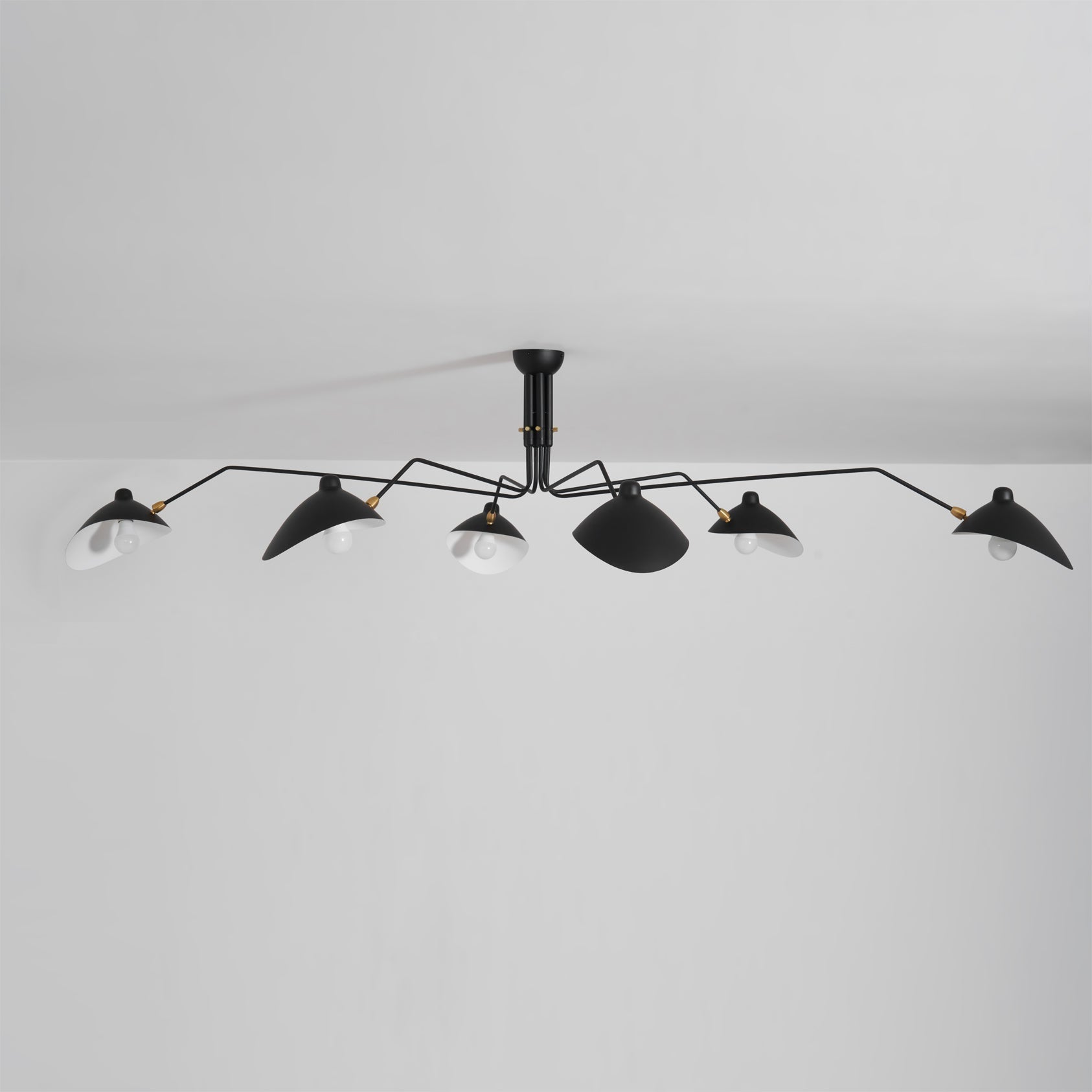 Spider Ceiling Lamp With Three Adjustable Brass Arms, Mid-Century Modern Fixture | Temsk
