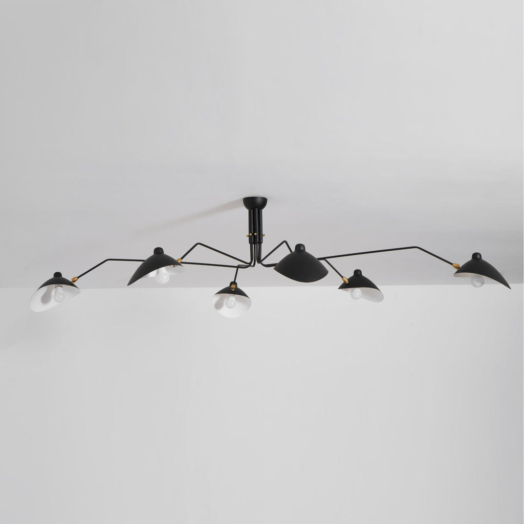 Spider Ceiling Lamp With Three Adjustable Brass Arms, Mid-Century Modern Fixture | Temsk