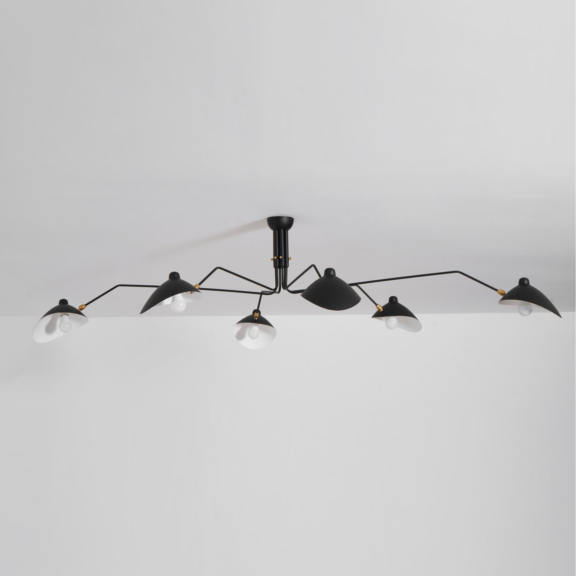 Spider Ceiling Lamp With Three Adjustable Brass Arms, Mid-Century Modern Fixture | Temsk