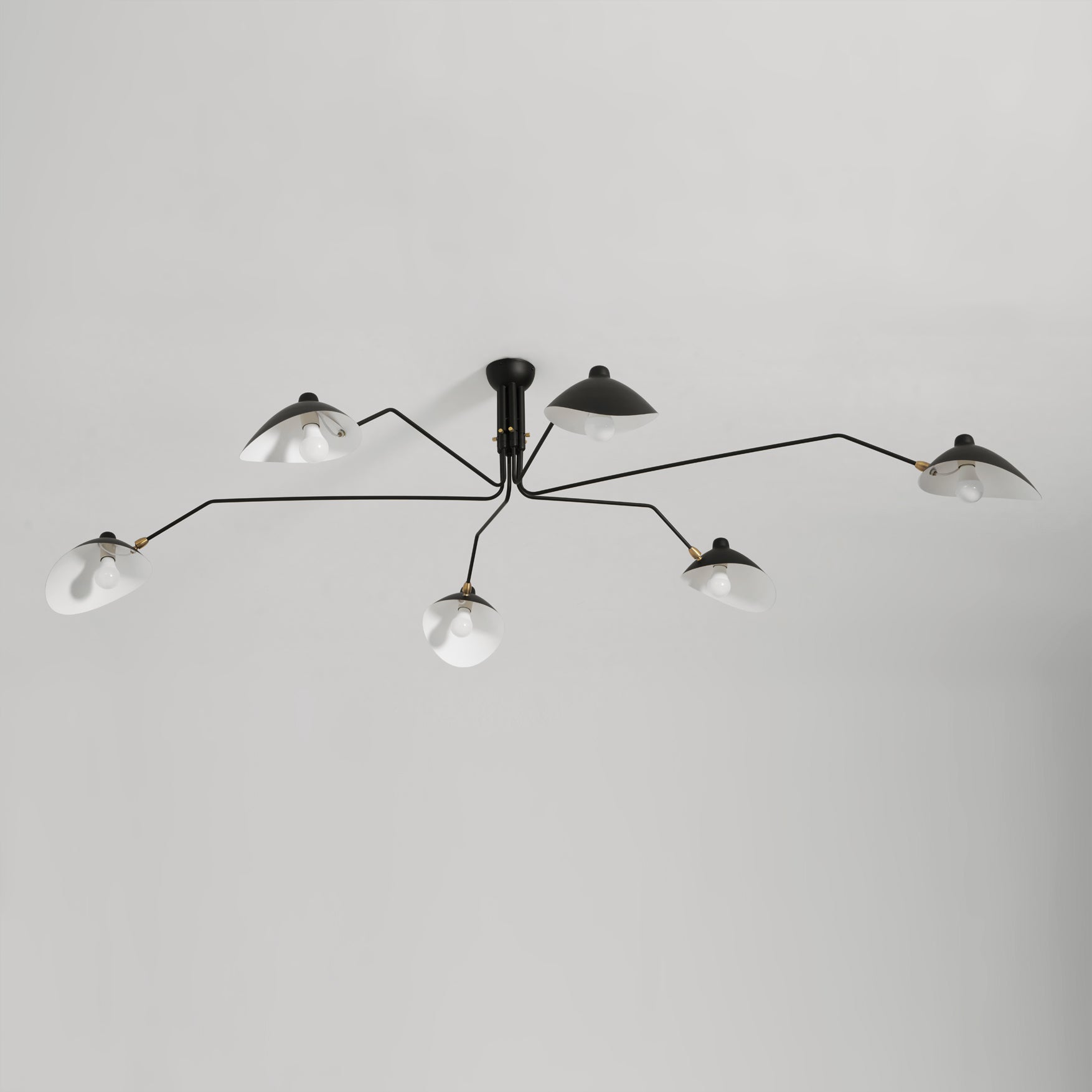 Spider Ceiling Lamp With Three Adjustable Brass Arms, Mid-Century Modern Fixture | Temsk