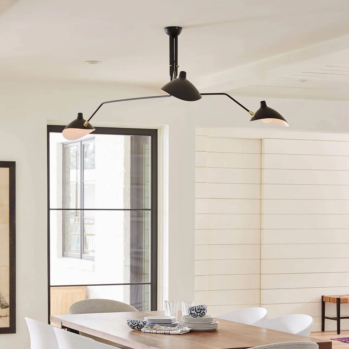Spider Ceiling Lamp With Three Adjustable Brass Arms, Mid-Century Modern Fixture | Temsk