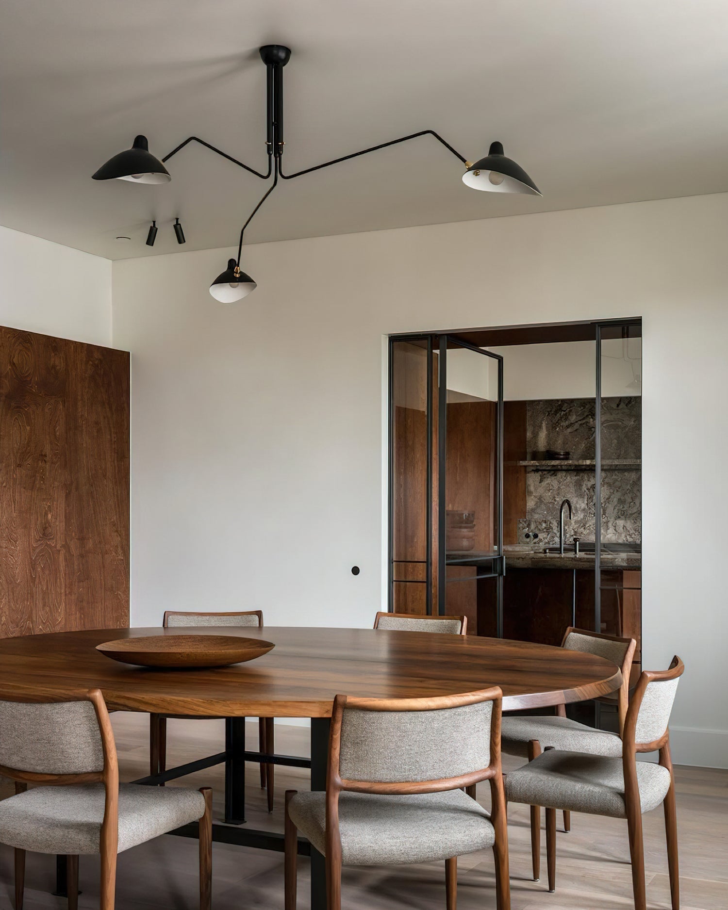 Spider Ceiling Lamp With Three Adjustable Brass Arms, Mid-Century Modern Fixture | Temsk