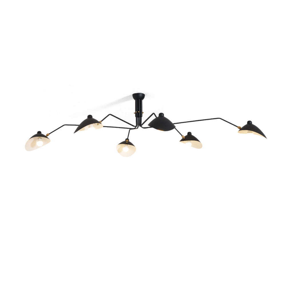 Spider Ceiling Lamp With Three Adjustable Brass Arms, Mid-Century Modern Fixture | Temsk