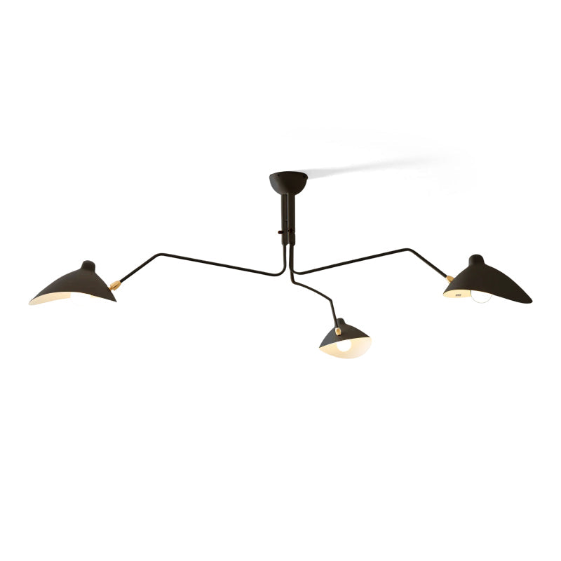 Spider Ceiling Lamp With Three Adjustable Brass Arms, Mid-Century Modern Fixture | Temsk