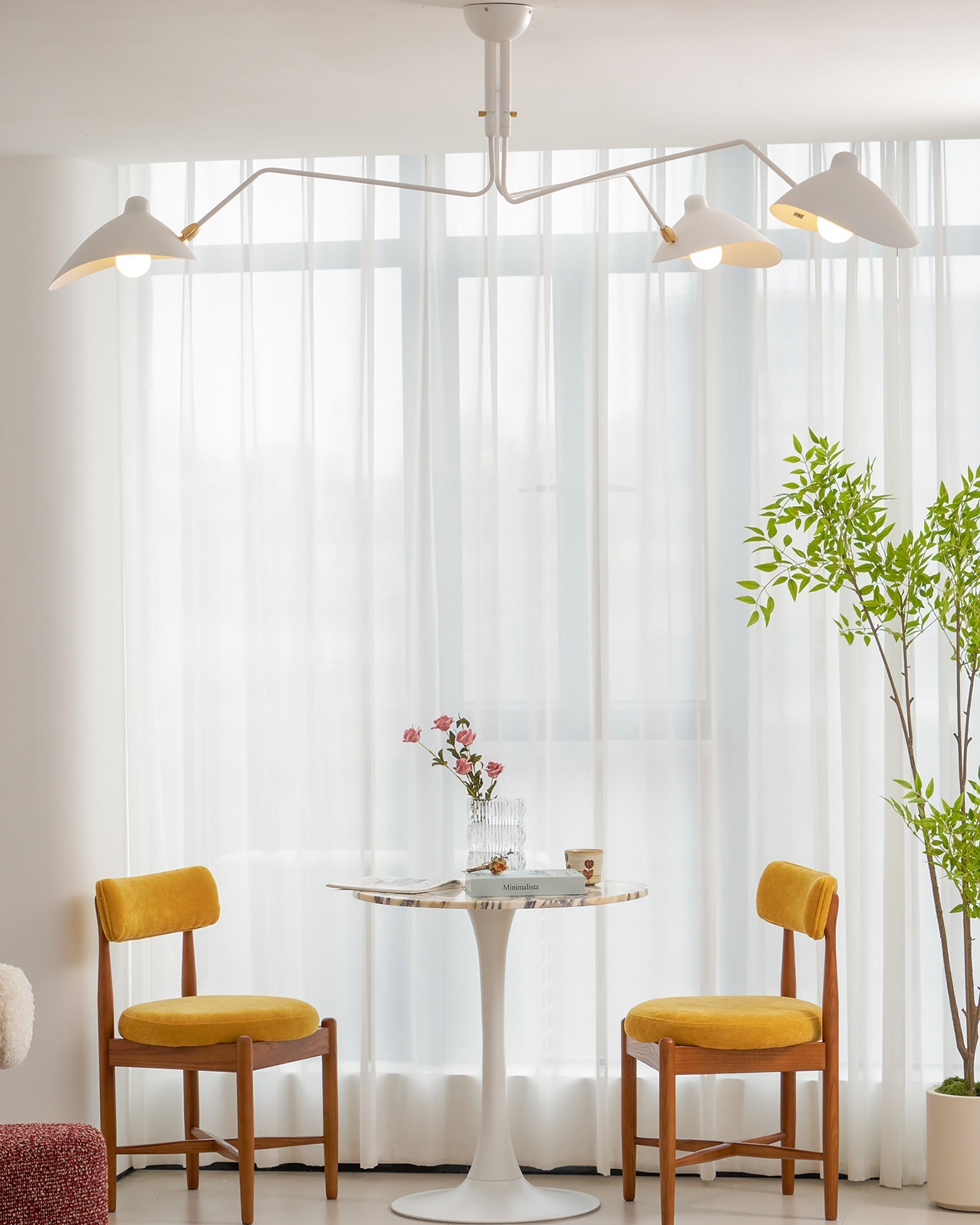 Spider Ceiling Lamp With Three Adjustable Brass Arms, Mid-Century Modern Fixture | Temsk
