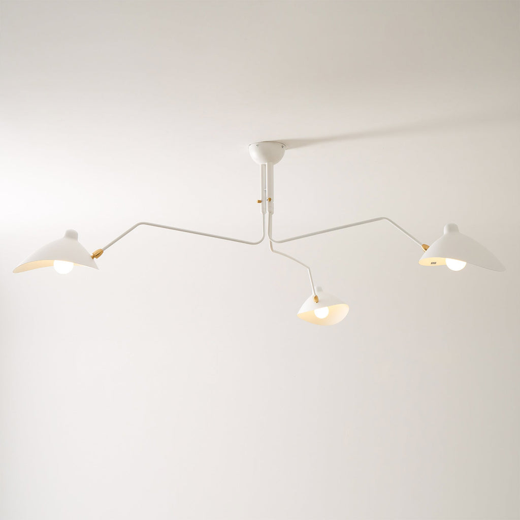 Spider Ceiling Lamp With Three Adjustable Brass Arms, Mid-Century Modern Fixture | Temsk
