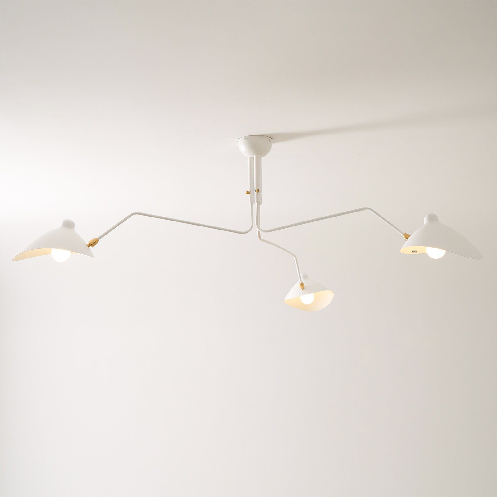 Spider Ceiling Lamp With Three Adjustable Brass Arms, Mid-Century Modern Fixture | Temsk