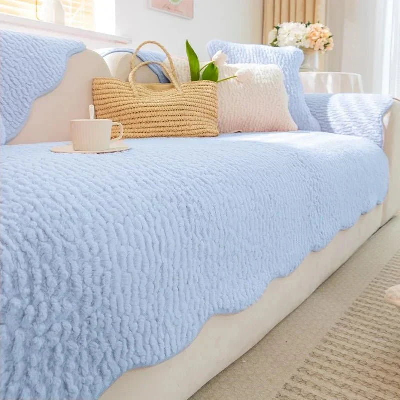 Cozy Cloud Thick Tuft Fleece Sofa Cover For Warm Winter Coziness | Temsk