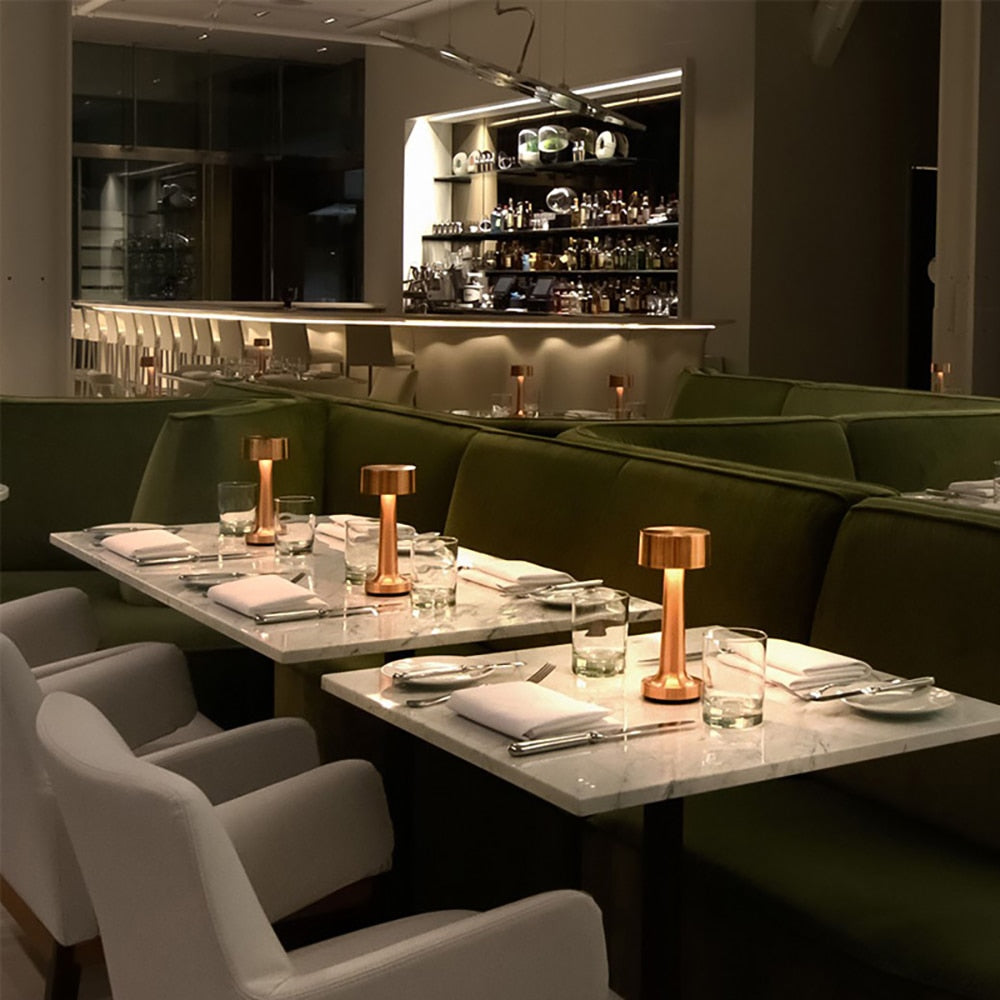 LumaNova Retro LED Wireless Rechargeable Table Lamp For Restaurants | Temsk