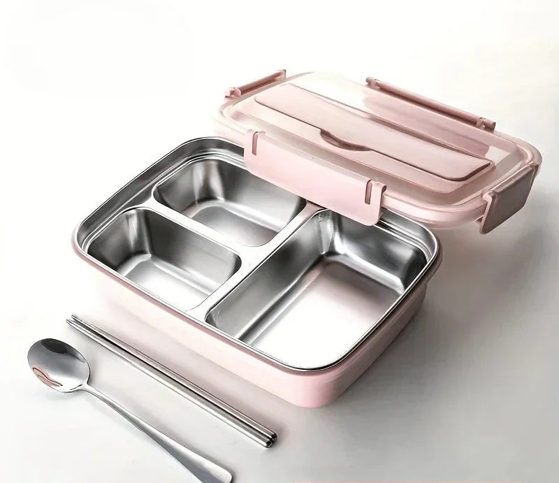 Edelstahl BentoBox auslaufsichere Lunchbox mit drei Fächern | Temsk