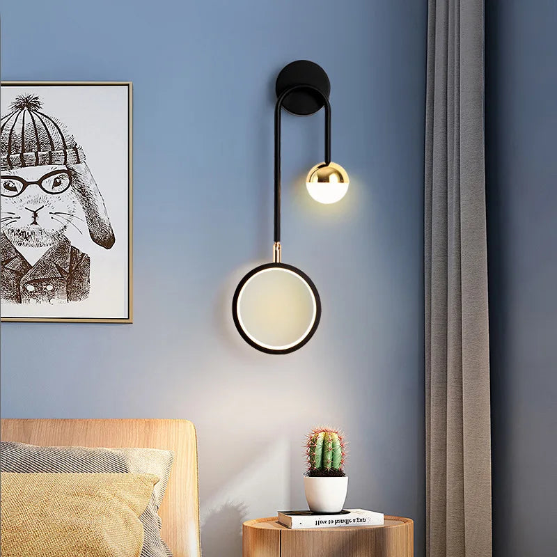 Nordic LED Stil hebt Orbis Wandleuchte mit kreisförmigem Diffusor hervor | Temsk