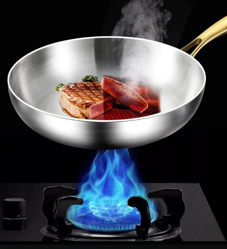 NovaForge 316 Stainless Frying Pan With 7-Layer Design, 2 Mm Wall, Induction Ready | Temsk