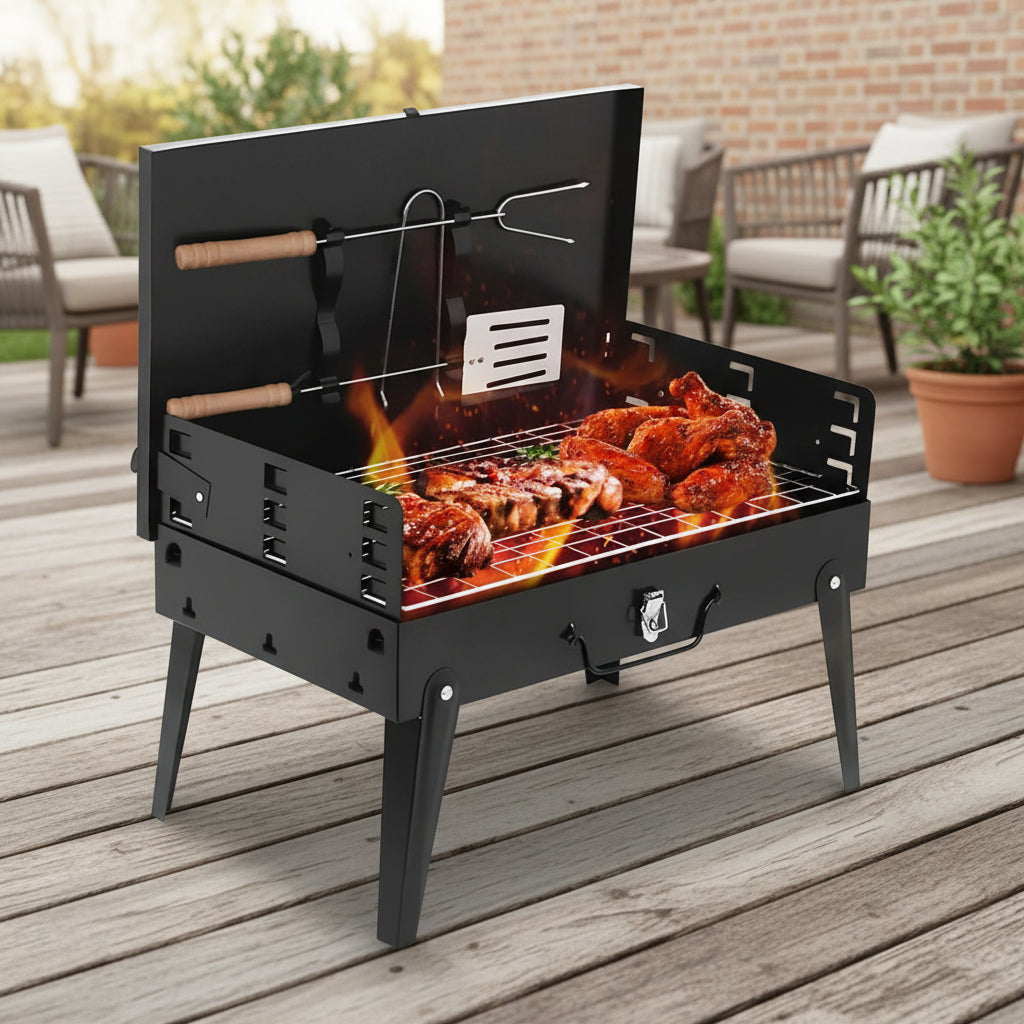 Barbecue pliable en acier TrailPeak pour camping et jardin | Temsk