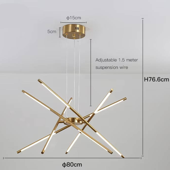 Aurora Web Gold Chandelier With Warm Ambient Glow For Modern Rooms | Temsk