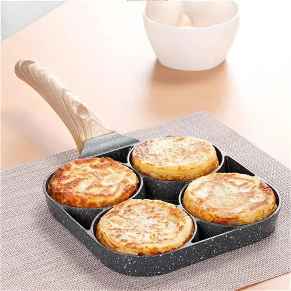 AuroraChef Four-Well Nonstick Pan for Omelets, Burgers, Steak, and Breakfast | Temsk