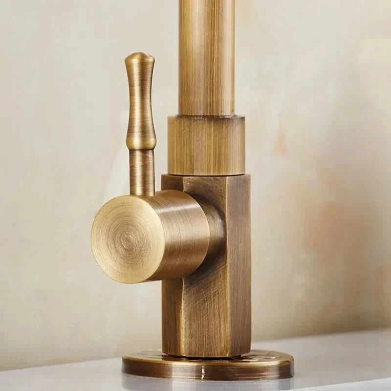 Aurelia Swan Faucet Antique Swan Neck Brass Kitchen Tap | Temsk