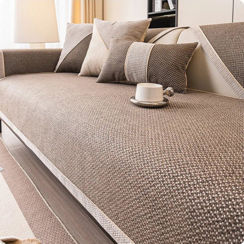 Non-Slip Cotton Linen Sofa Cover For All Seasons By TerraWeave | Temsk