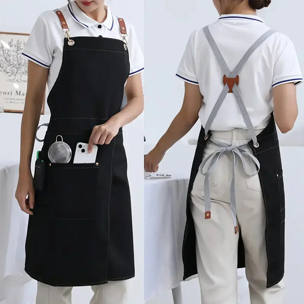 WorkEase wasserdichte Schürze mit Canvas und geteilten Rocktaschen | Temsk