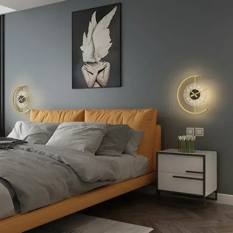 Lunaris LED Wanduhr-Wandleuchte Modernes Ambientelicht | Temsk
