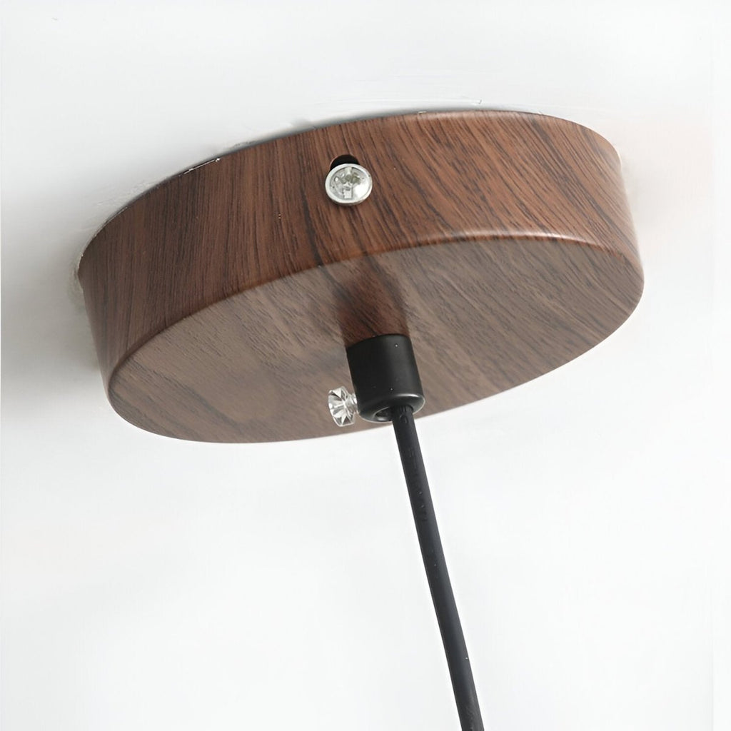 Shallow Wood Dome Pendant Light, Modern Ceiling Fixture | Temsk