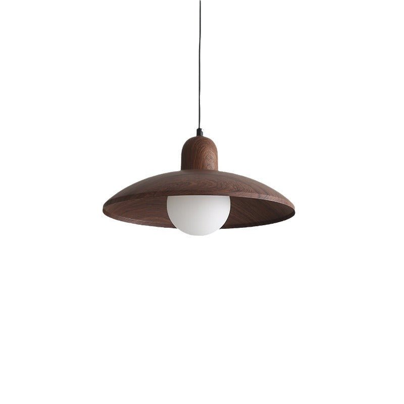 Shallow Wood Dome Pendant Light, Modern Ceiling Fixture | Temsk