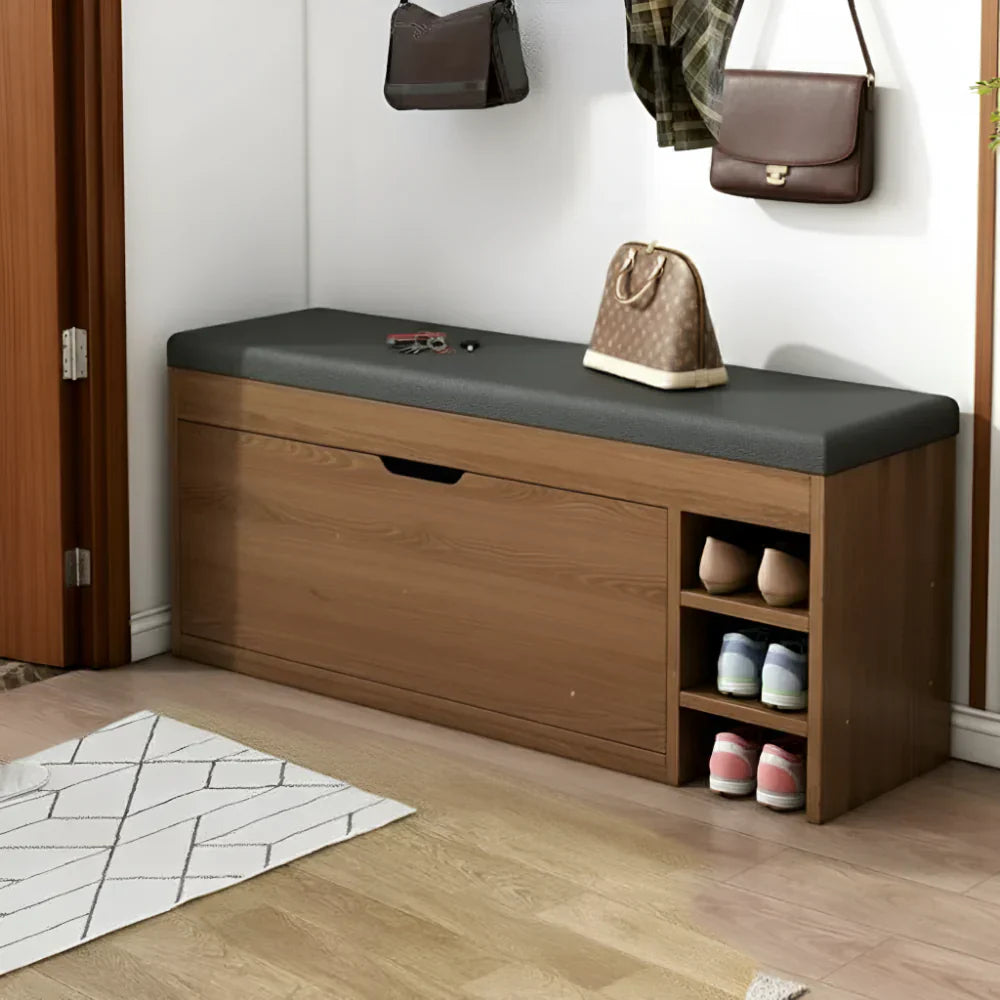 Schuhbank für den Eingangsbereich mit klappbarem Design und Stauraumschrank | Temsk