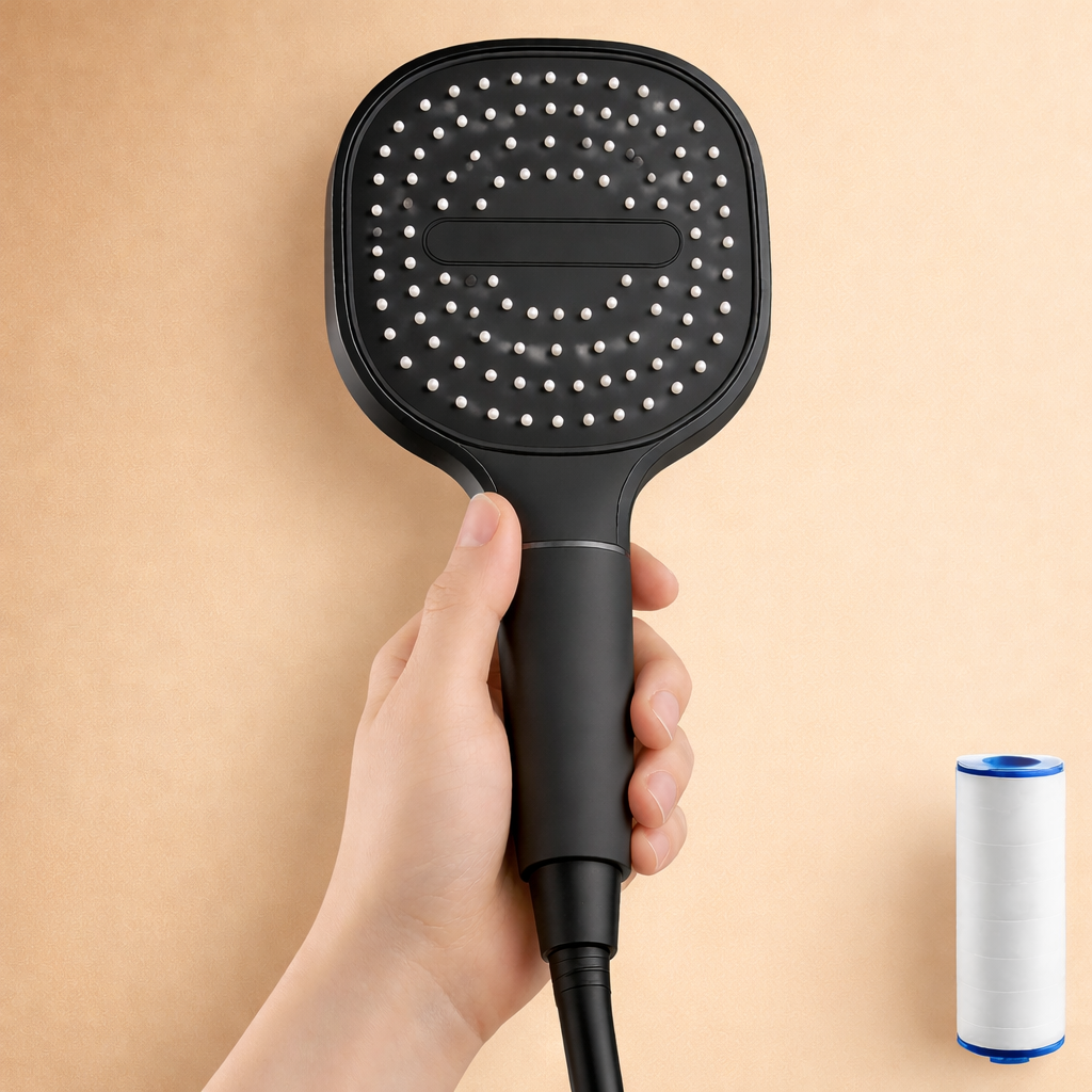 High Pressure Filtered Shower Head With Adjustable Spray Turbo Boost | Temsk