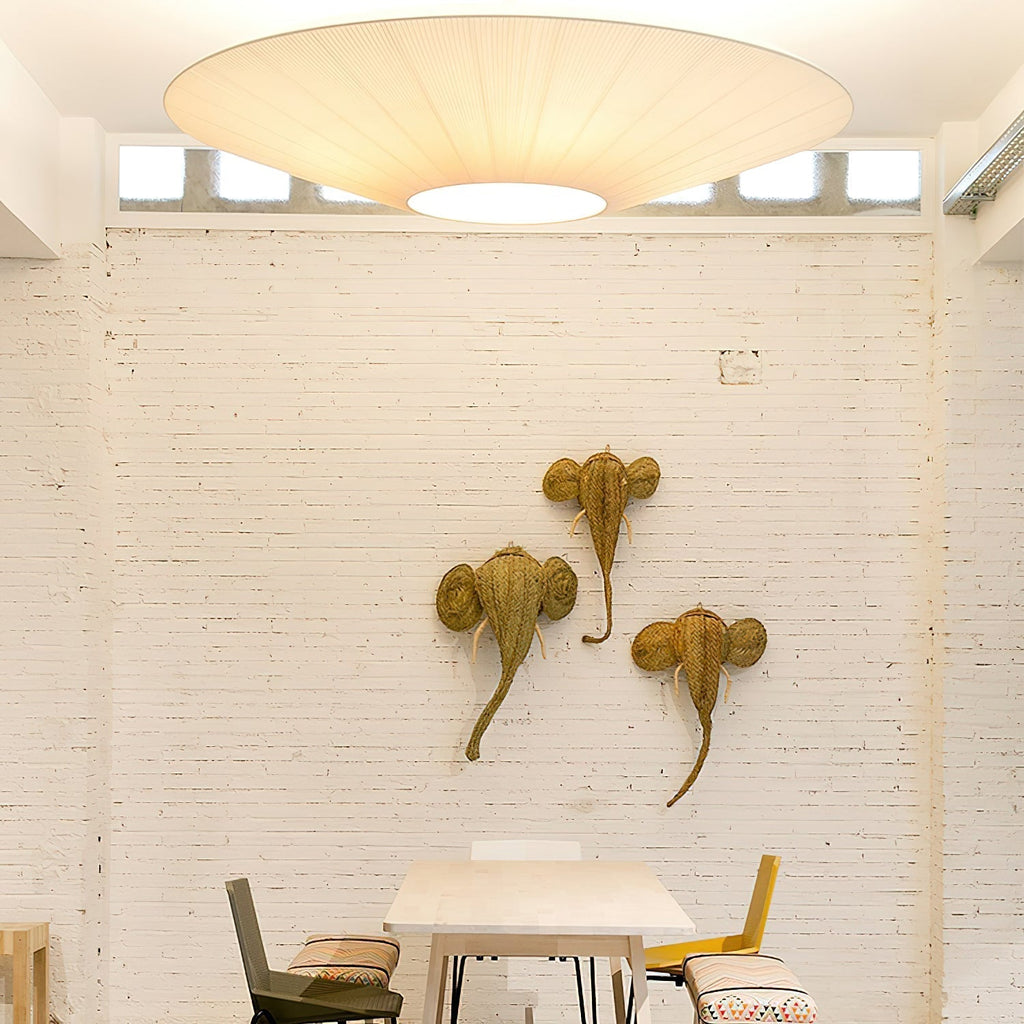 Oriental Style Ceiling Lamp With Fabric Shade For Dining Room Light Dimmable Three Sizes | Temsk