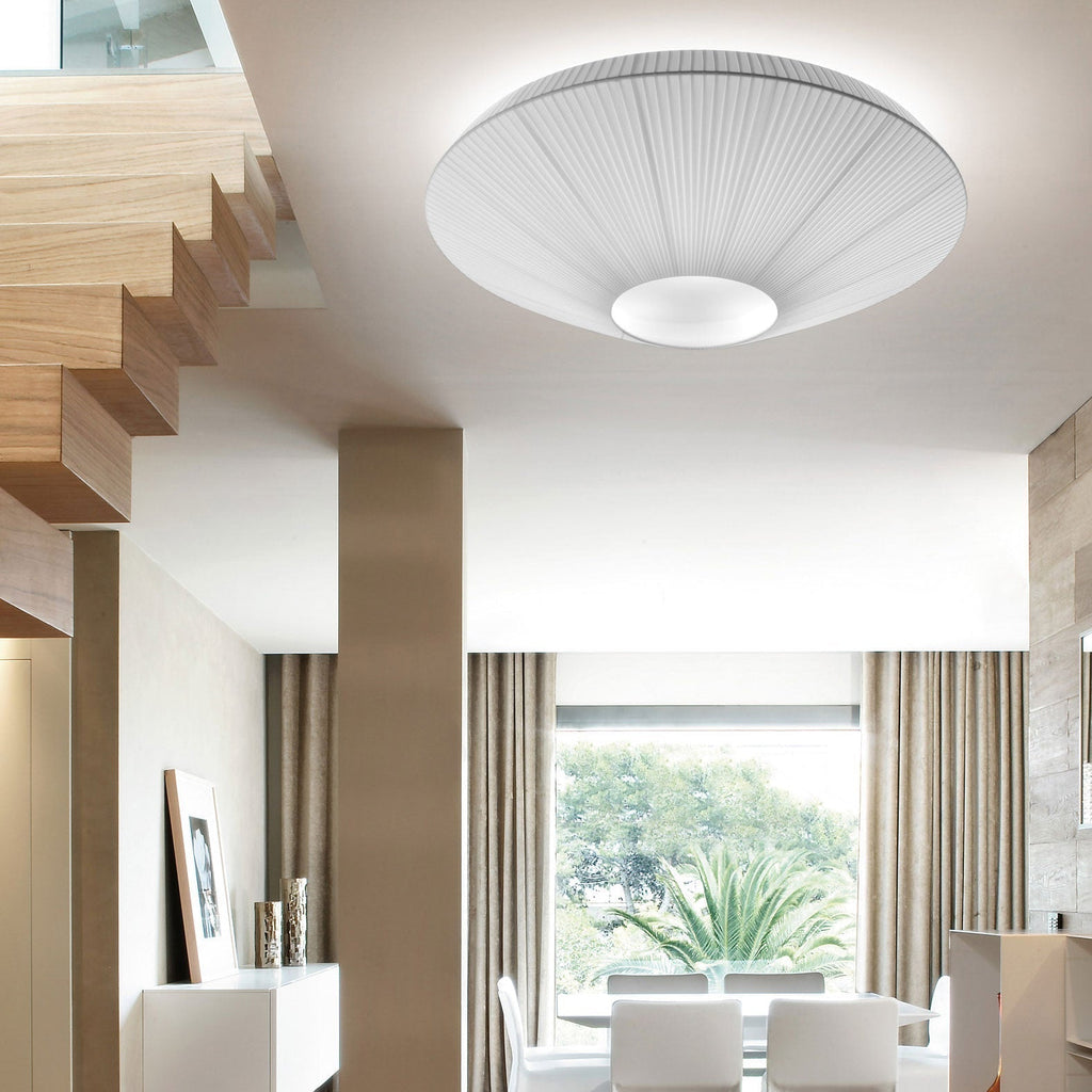 Oriental Style Ceiling Lamp With Fabric Shade For Dining Room Light Dimmable Three Sizes | Temsk