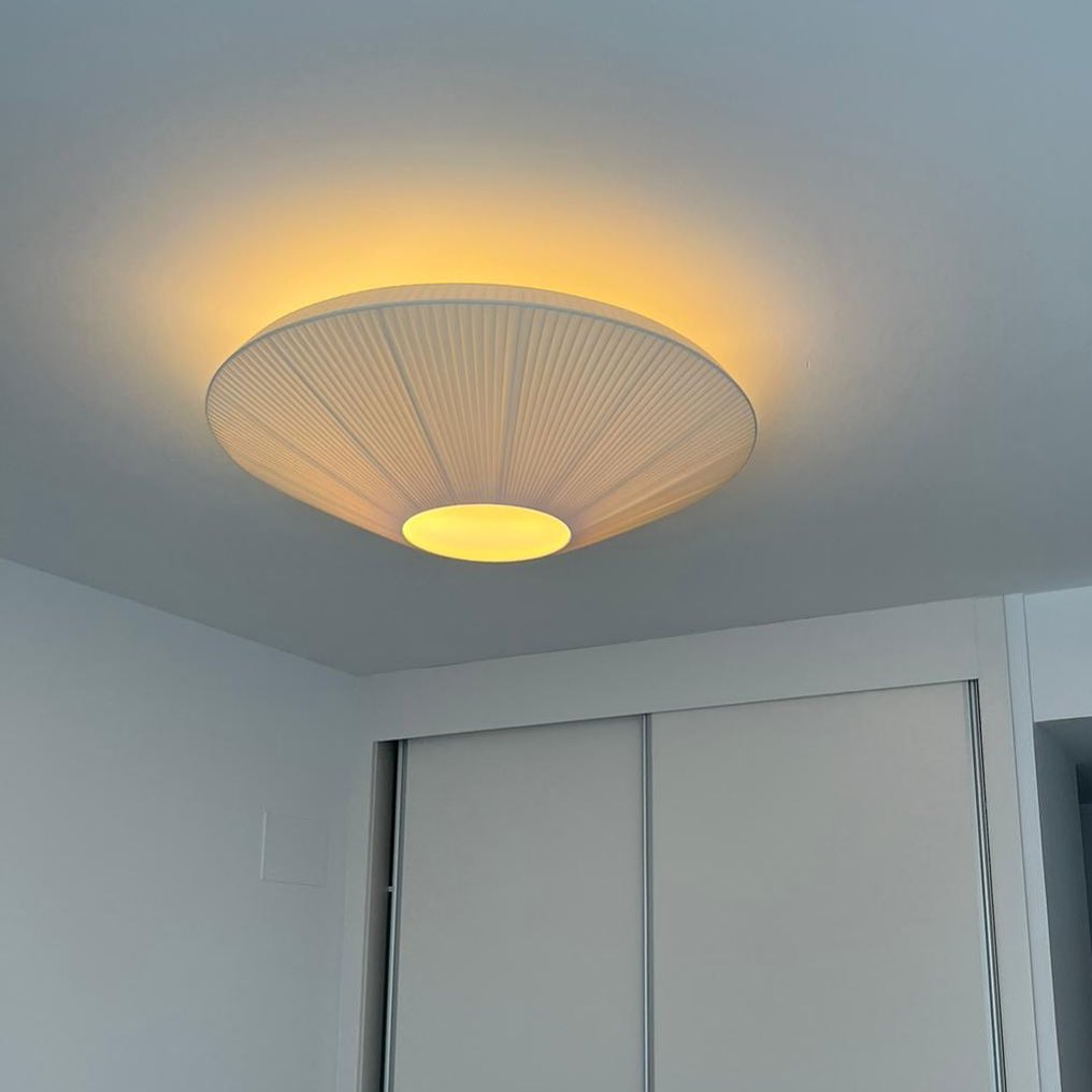 Oriental Style Ceiling Lamp With Fabric Shade For Dining Room Light Dimmable Three Sizes | Temsk