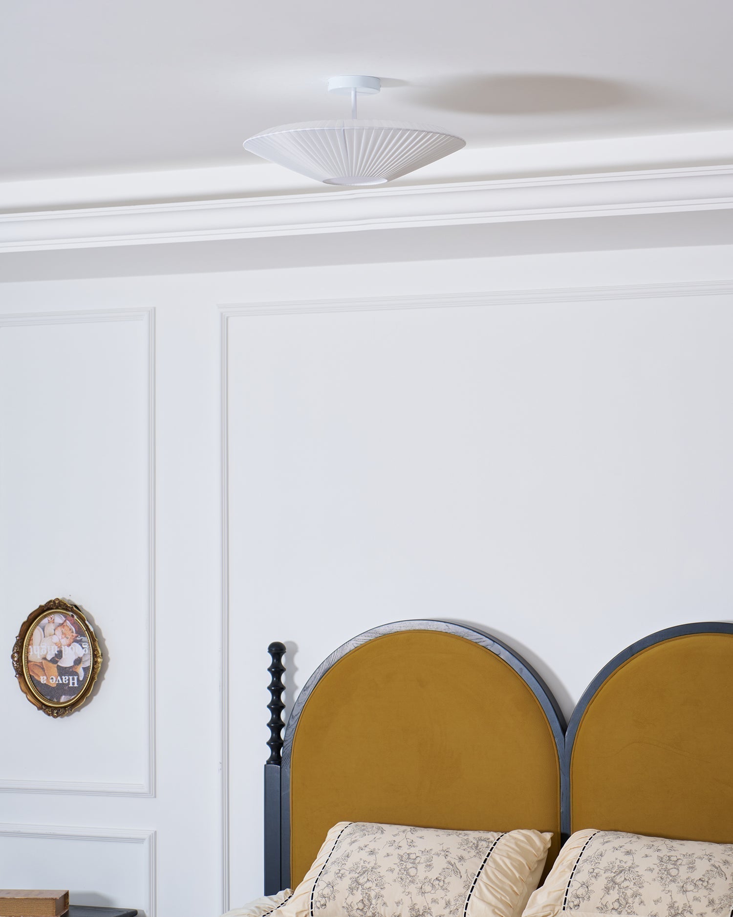 Oriental Style Ceiling Lamp With Fabric Shade For Dining Room Light Dimmable Three Sizes | Temsk