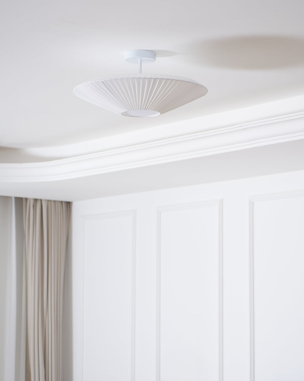 Oriental Style Ceiling Lamp With Fabric Shade For Dining Room Light Dimmable Three Sizes | Temsk