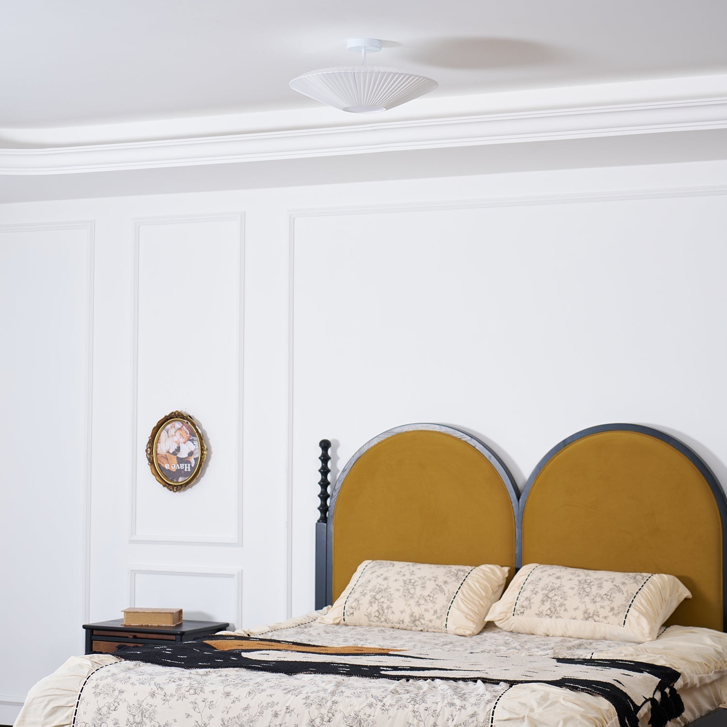 Oriental Style Ceiling Lamp With Fabric Shade For Dining Room Light Dimmable Three Sizes | Temsk