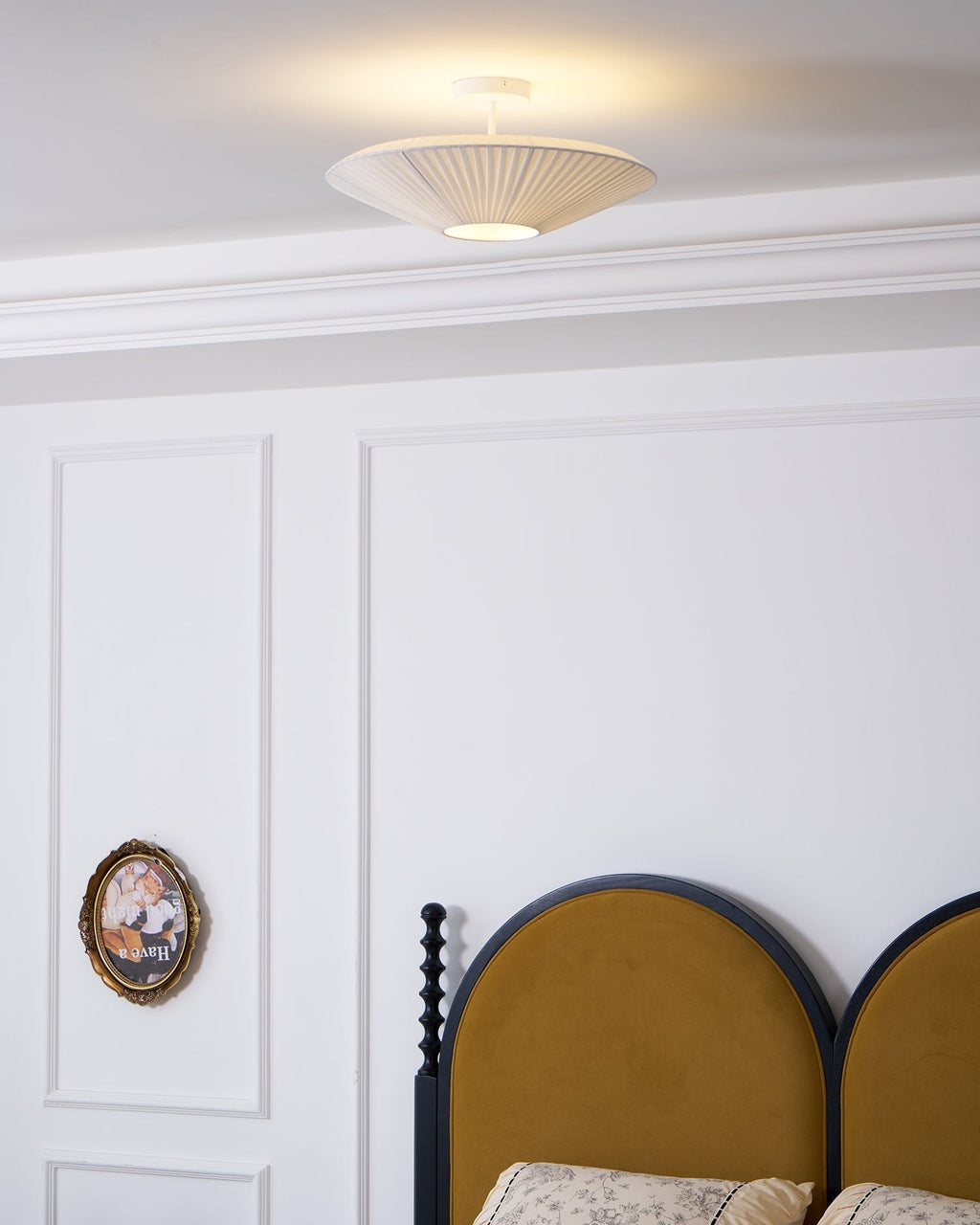Oriental Style Ceiling Lamp With Fabric Shade For Dining Room Light Dimmable Three Sizes | Temsk