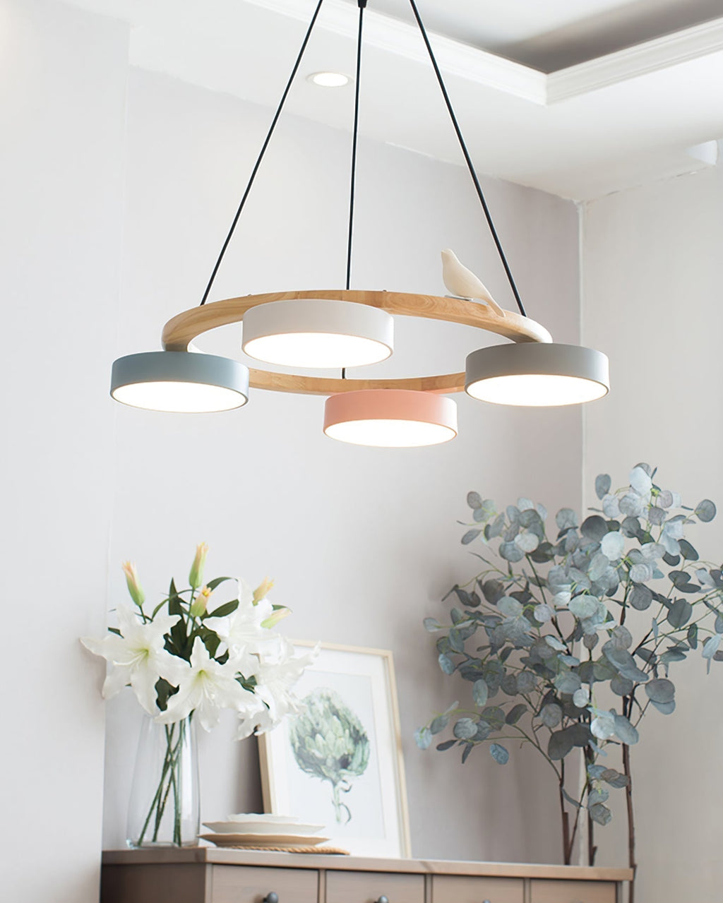 Sienna Vogelrunder Kronleuchter mit naturinspiriertem LED-Licht | Temsk
