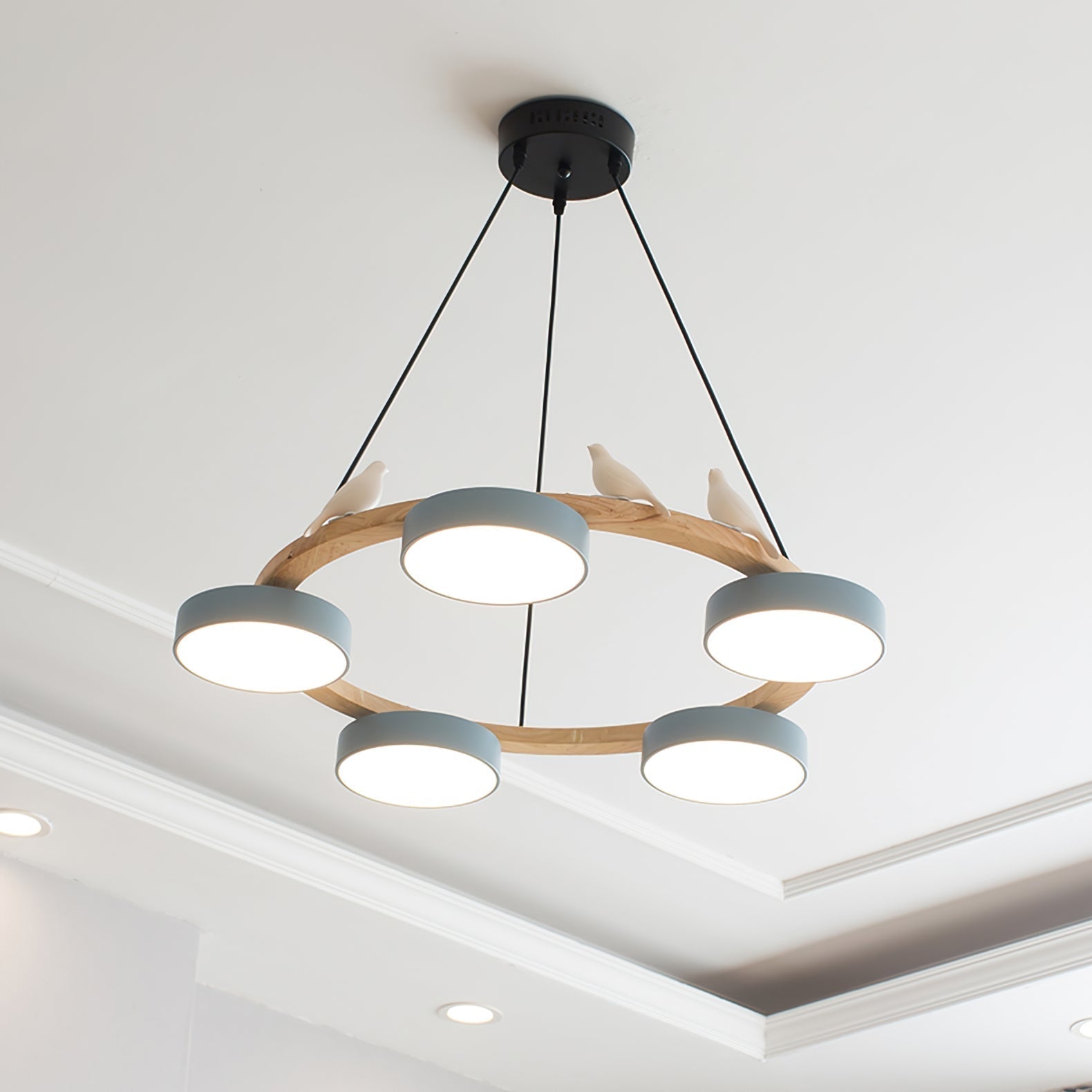 Sienna Vogelrunder Kronleuchter mit naturinspiriertem LED-Licht | Temsk