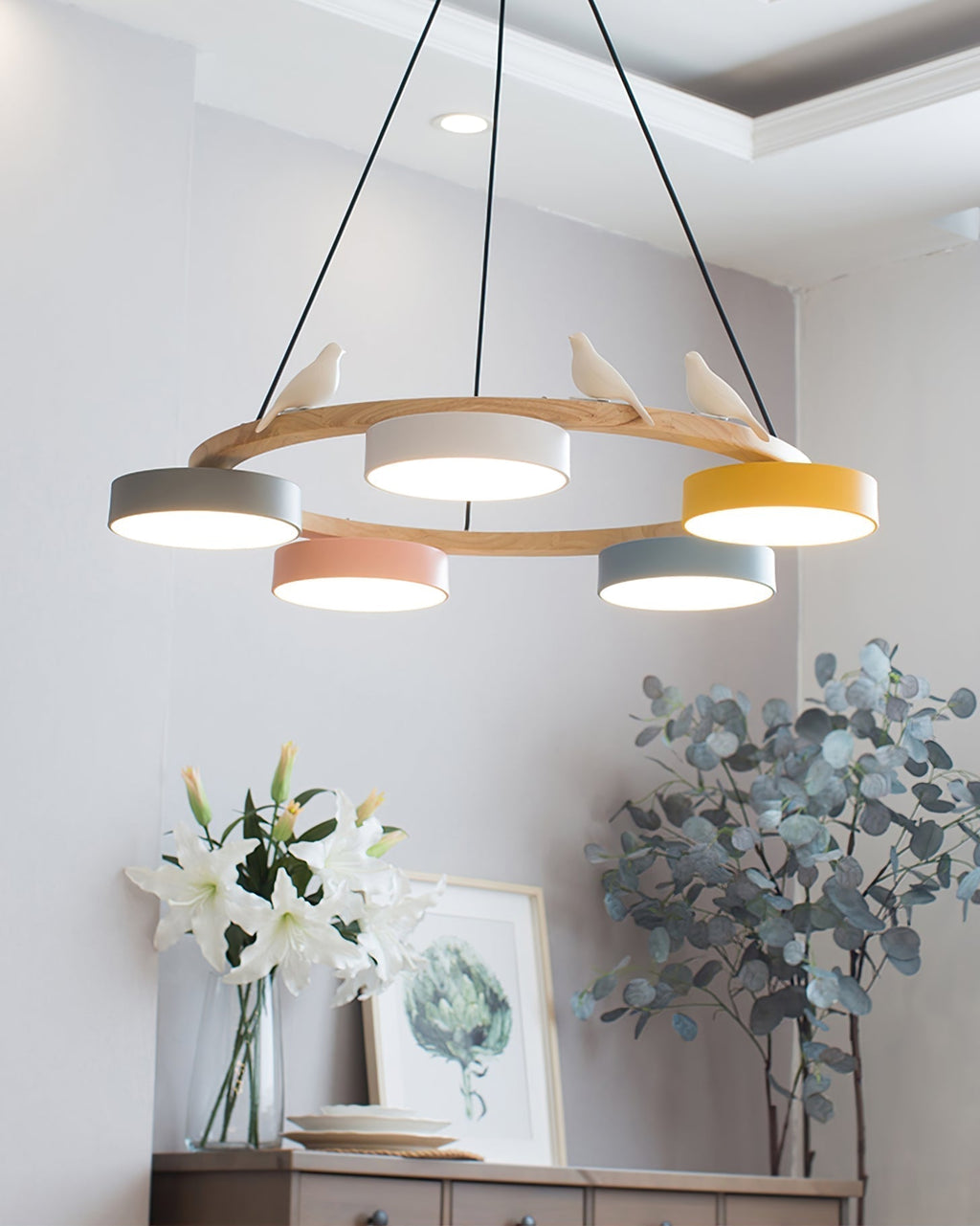 Sienna Vogelrunder Kronleuchter mit naturinspiriertem LED-Licht | Temsk