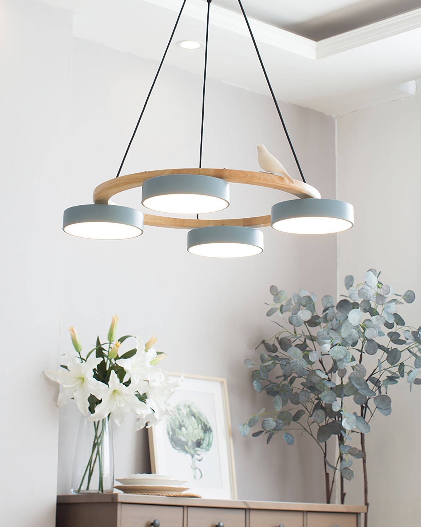 Sienna Vogelrunder Kronleuchter mit naturinspiriertem LED-Licht | Temsk
