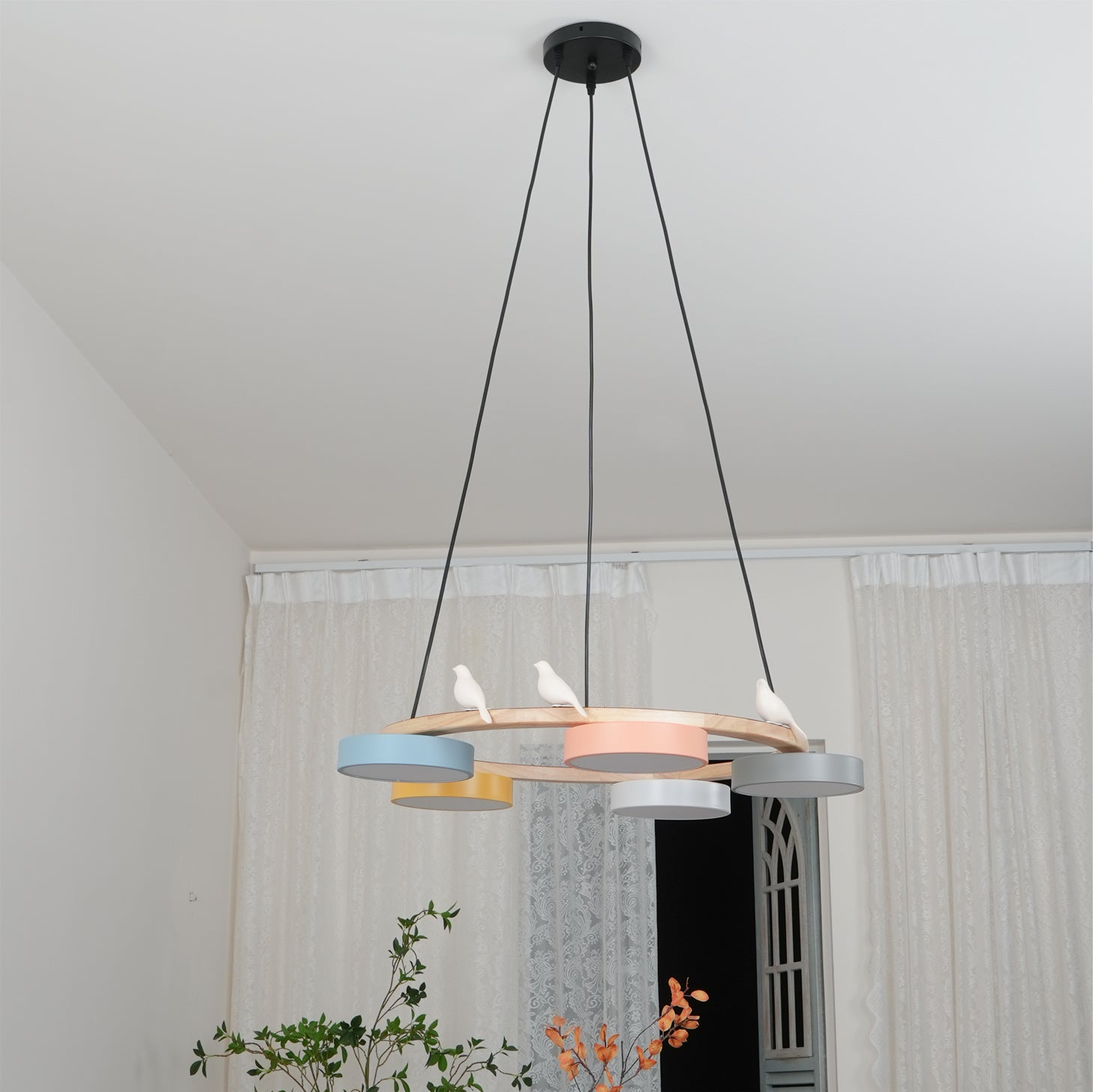 Sienna Vogelrunder Kronleuchter mit naturinspiriertem LED-Licht | Temsk