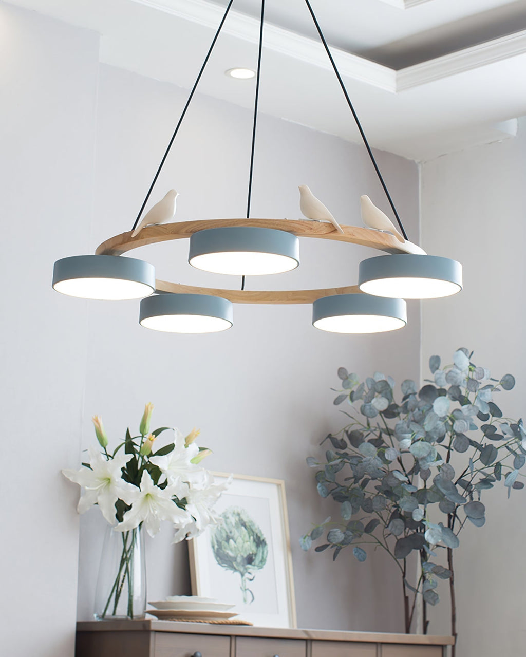 Sienna Vogelrunder Kronleuchter mit naturinspiriertem LED-Licht | Temsk