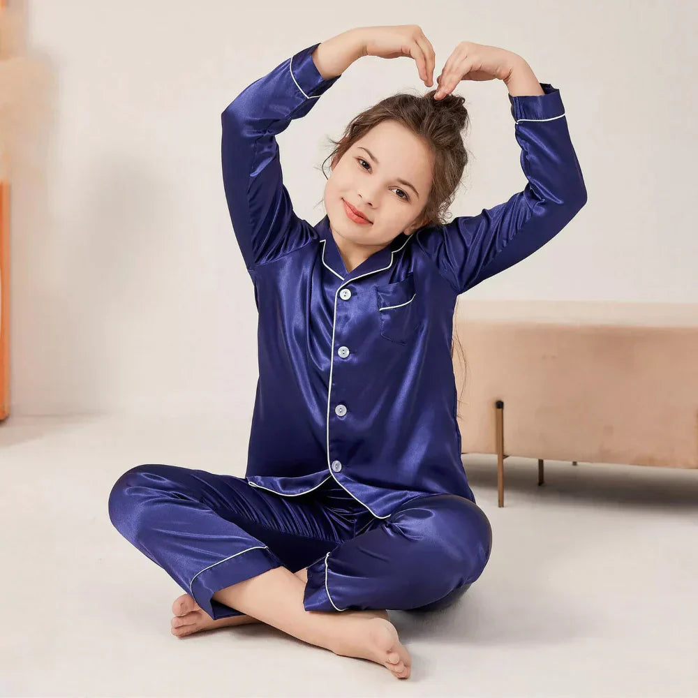 Kids Button-Top Sleepwear Set With Matching Top And Bottoms | Temsk